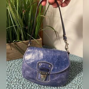 Coach Navy Leather Shoulder Bag